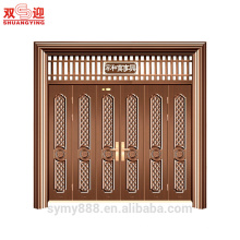 Porte en acier de Mutileaf d&#39;entrée adaptée aux besoins du client par conception chinoise - la maison harmonieuse va bien décorative de sécurité
